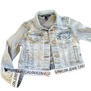 Calvin Klein Jean Jacket Kids Size 4 Boys or Girls Distressed Spring Coat Size 4